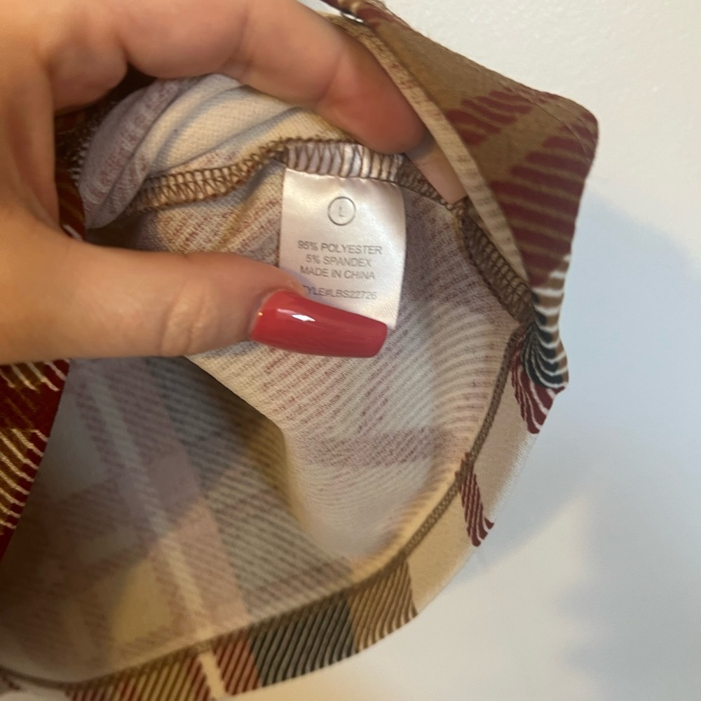 Plaid Women's Skirt - Brown, Red, Black - Picture 4 of 5